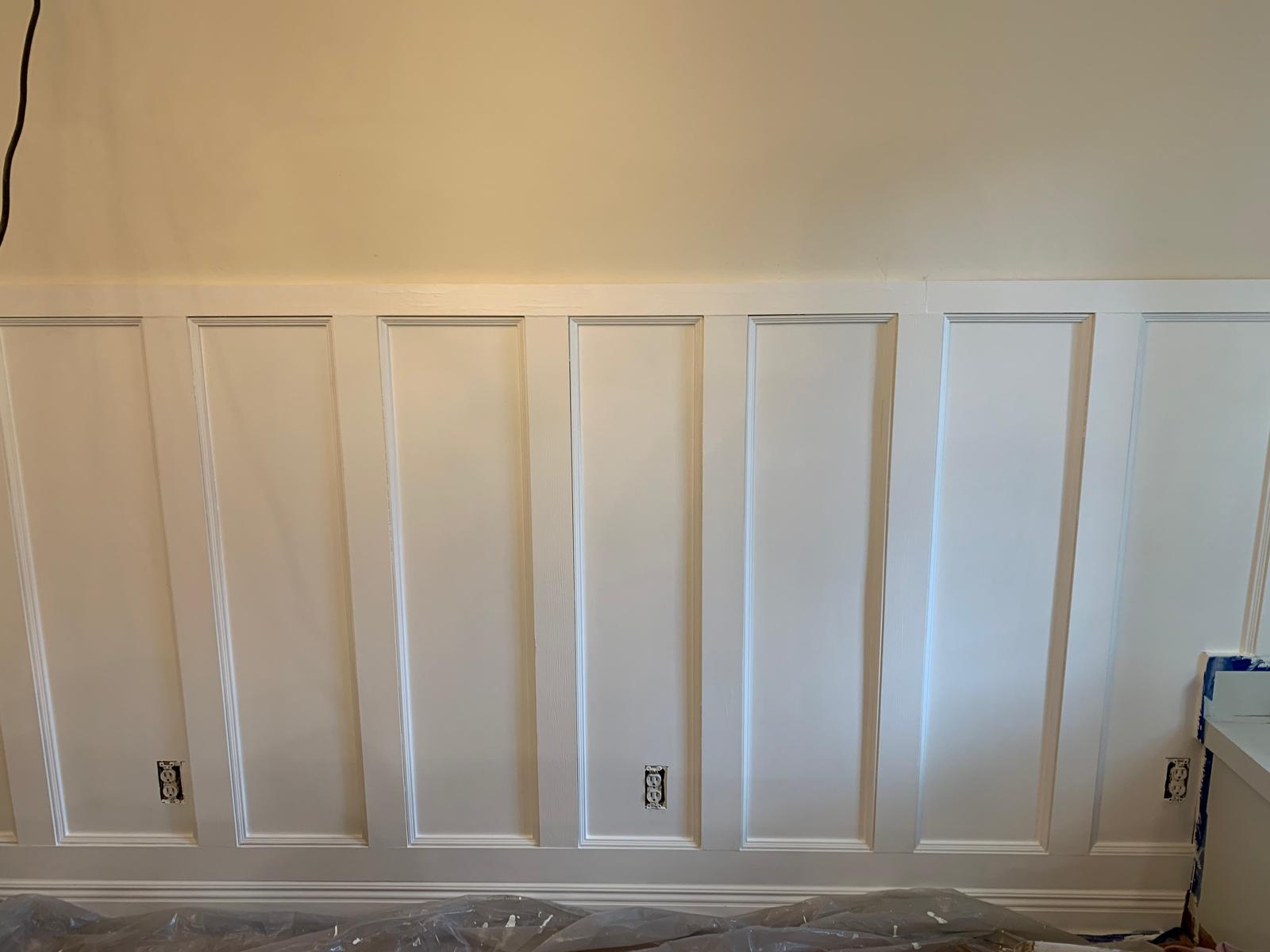 Hand-built architectural paneling in progress
