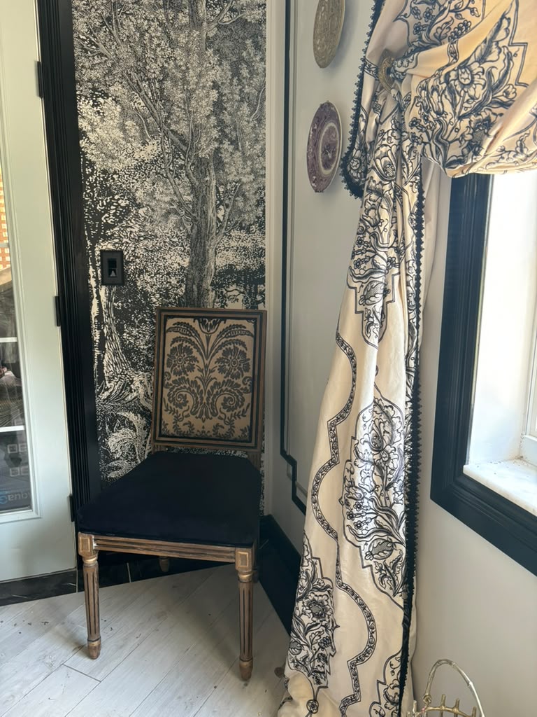 Reimagined dining chair in Designers Guild Ombrione